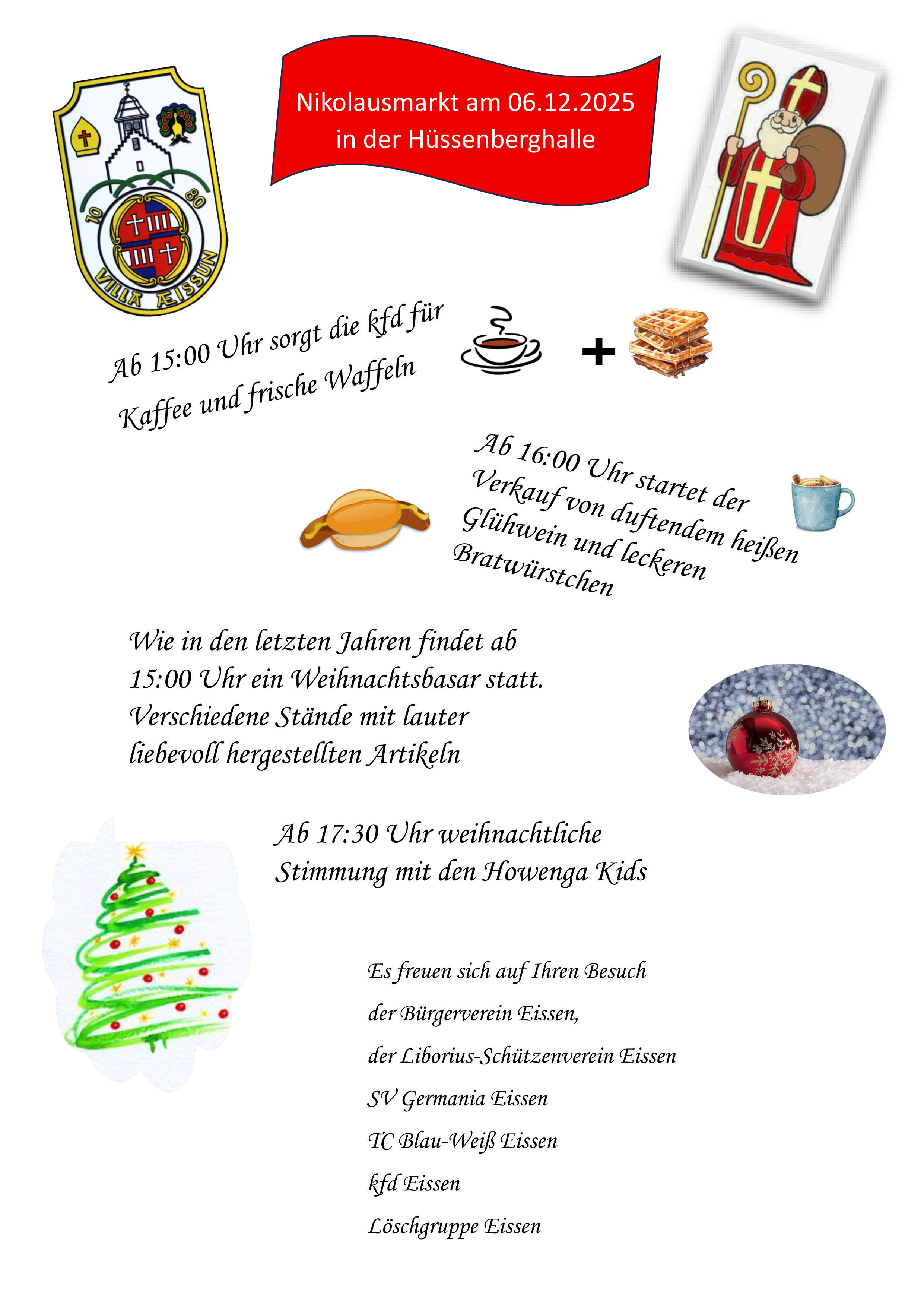 Informationsblatt zum Nikolausmarkt in Eissen am 6. Dezember 2025