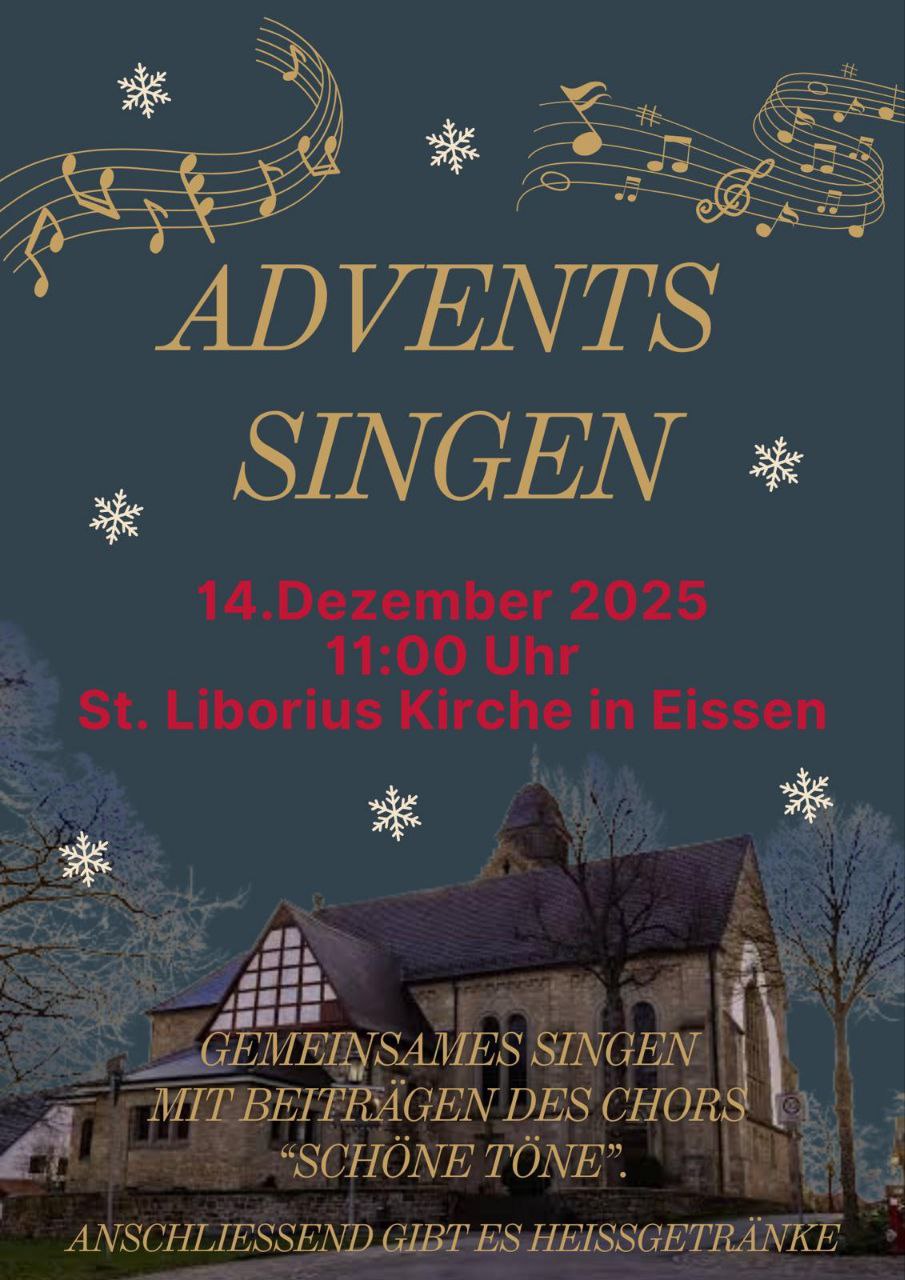 Einladung zum Adventssingen am 25. Dezember 2025 in Eissen