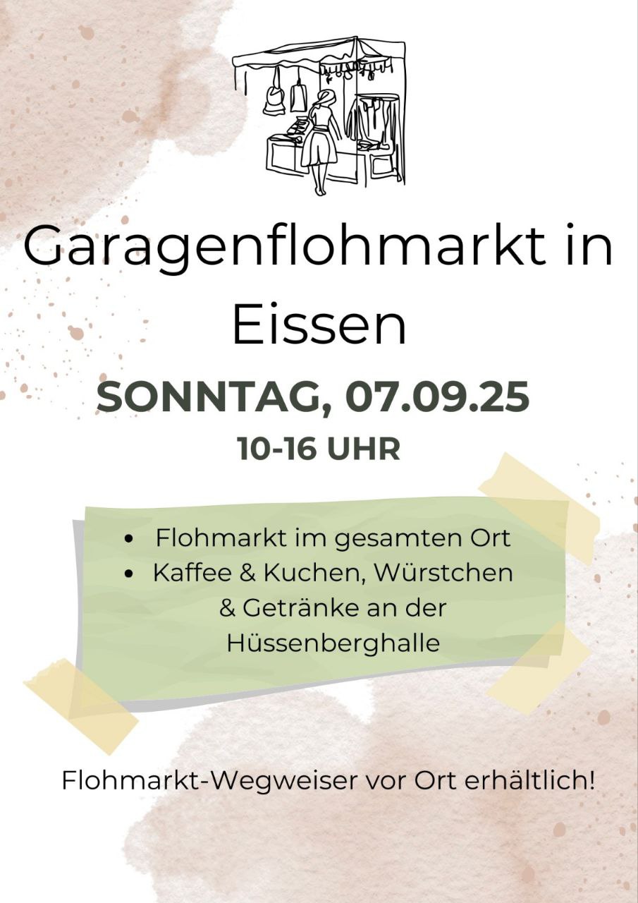 Infoblatt zum Garagenflohmarkt 2025 in Eissen